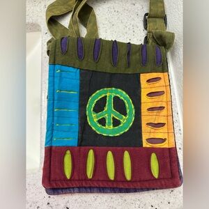 Boho Festival peace sign crossbody purse